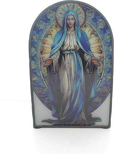 Palais du Rosaire Lampe led de la Vierge Miraculeuse de 20cm - Maison et décoration - Culte Chrétien en Plastique - Nail Gallerys