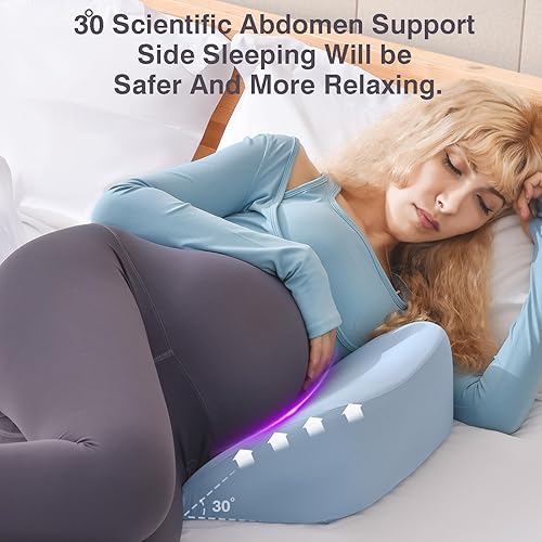 WEIKA Oreiller de grossesse en mousse à mémoire de forme pour dormir, coussin de maternité pour dormeur latéral, coussin de corps pour femme enceinte, soutien pour le dos, le ventre, les hanches, - Nail Gallerys