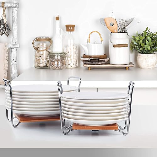 E-ROOM TREND Organisateur de Vaisselle Taille Ajustable 15-22 cm Étagère à Vaisselle en avec Poignées Faciles à Transporter SS304 pour Tiroir de Cuisine Armoires Étagère (A016) - Nail Gallerys