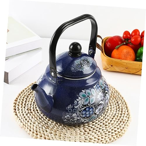 Yardenfun Bouilloire à Thé Vintage Élégante Capacité de 2 5 L en Émail pour Le Thé Chaud en Camping - Nail Gallerys