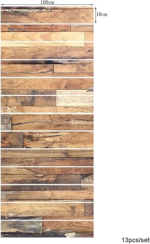 A.Monamour Adhésif Sticker Contremarche Escalier Vieux Fond De Texture De Bois De Planche De Planches De Bois Marron Autocollants Stickers Carrelage Carreaux Escalier Lot de 13 Bandes (1m x 18 cm) - Nail Gallerys