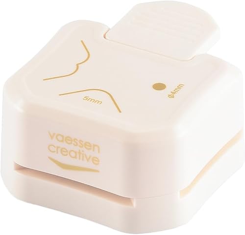 Vaessen Creative Étiquettes Vintage Mini de 5 mm, 15 mm et Ø 4 mm-Arrondisseur d'angle 3 en 1, Perforateur et Matériel Scrapbooking pour Papier, Journaling, Cartes et Décorations, Or-Blanc - Nail Gallerys