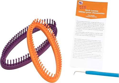 Authentique à Tricoter Tableau His and Her Sock Tisser, Violet/Orange - Nail Gallerys