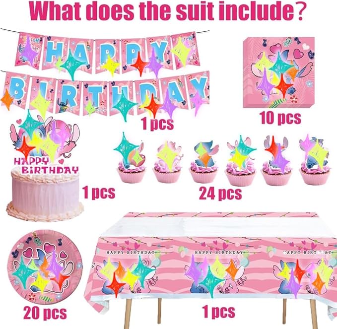 Décoration Anniversaire Enfant, 67 Pcs Vaisselle de Fête, Ballons, Assiettes, Nappes, Serviettes, Bannière Happy Birthday, Décorations de Gâteau, Cake Topper. - Nail Gallerys