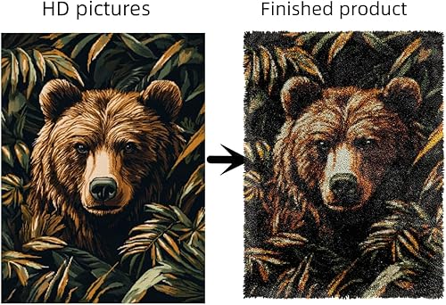 AMBATTERY Kit Crochet Debutant Animal Bouvier Bernois DIY Crochet À La Main Kits,Kits De Coussins avec Crochet,Kit Tapis Point Noué À Faire pour Adultes Débutants,Artisanat Créatif 23x35in - Nail Gallerys