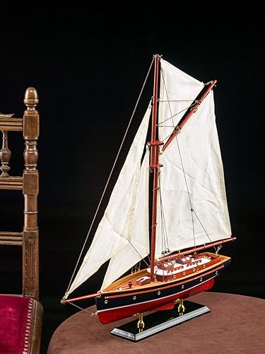 aubaho Modèle Vessel Maquette de voilier Yacht à voiles Bois Coton 57,5cm Pas de kit - Nail Gallerys
