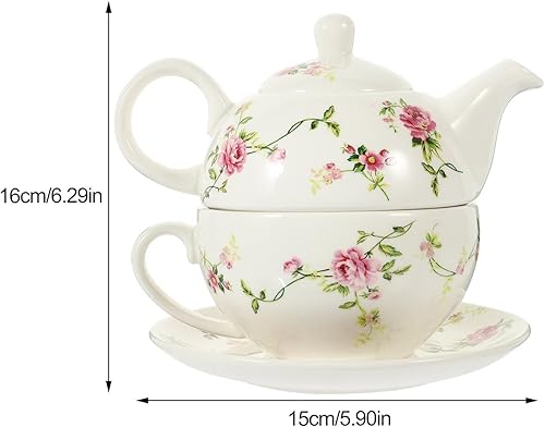 1 Jeu Théière Fleur Bouilloire à Thé En Céramique Ensemble De Théière En Fleurs Kit De Théière Portable Kit De Tasses à Thé Boîte à Thé Voyage Ancien Tasse Anglaise - Nail Gallerys