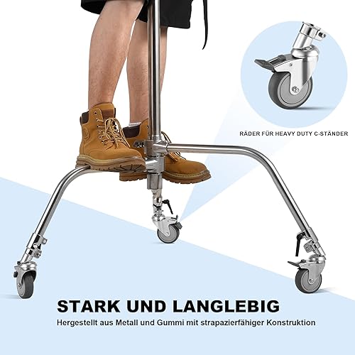 Soonpho Lot de 3 roulettes pivotantes pour béquille standard-C, en métal résistant avec base en caoutchouc, compatible avec support standard C de 25 mm de diamètre - Nail Gallerys