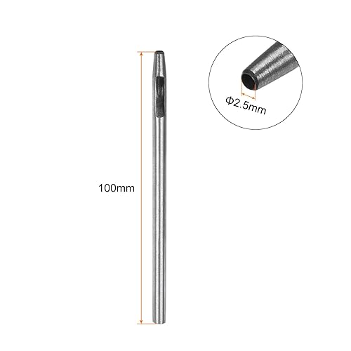 QUARKZMAN Poinçon Creux pour Cuir de 2,5 mm - Outil de Poinçonnage Rond pour Ceinture en Acier au Carbone - Poinçon Unique en Cuir - Artisanat - Papier - Tissu - Plastique - Matériau Souple - Nail Gallerys