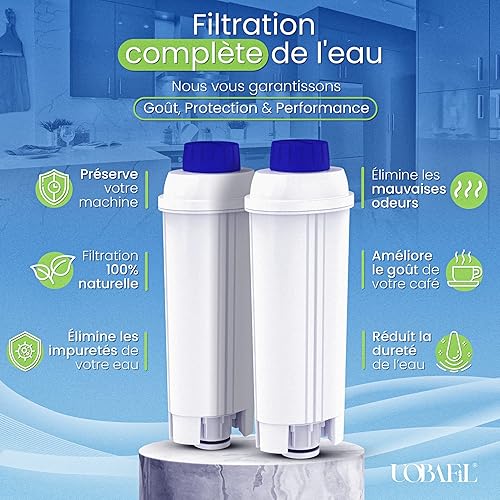 Uobafil® Filtre à eau compatible avec machine Delonghi Magnifica S - Cartouche Filtrante - Dinamica/Evo/Dinamica+ Filtre pour Machine à Café DeLonghi - DLSC002, Cafetière Série Magnifica et Autentica - Nail Gallerys