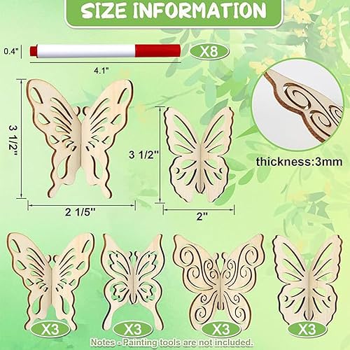 XFSRG DIY 3D Fleurs Kit de Bricolage en Bois à Peindre pour Enfants et Adultes avec 24 Disques de Bois Bruts et 8 Stylos à Base dEau pour Décorations Printanières Créatives comme (Fleur) - Nail Gallerys