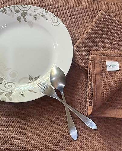 CKH home Torchons de cuisine gaufrés de 50 x 70 cm, 100 % coton, parfaits pour la maison et la cuisine, au design élégant (marron, gaufré) - Nail Gallerys