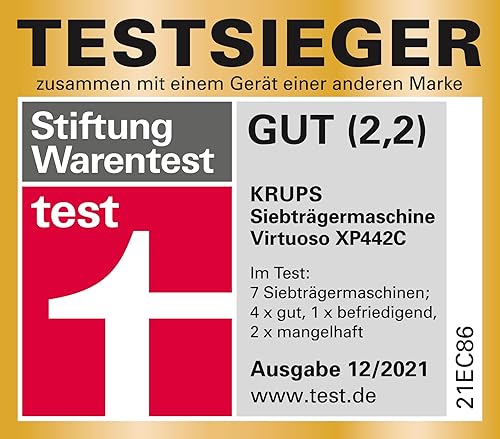 KRUPS Virtuso Machine à expresso 15 bar + Tamper, vainqueur du test de Stiftung Warentest, avec buse de mousse de lait professionnelle, arrêt automatique, dosettes de café ESE - Nail Gallerys