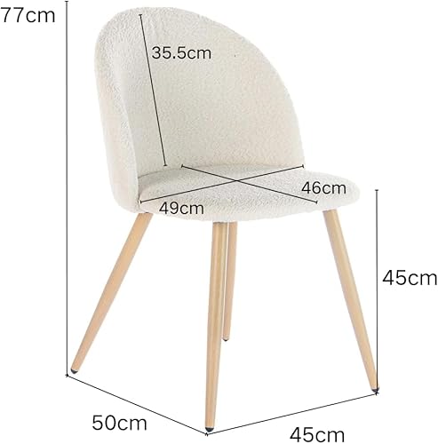 FurnitureR Lot de 4, chaises de Cuisine, sièges Confortables en Tissu Chenille pour Salle à Manger, Salon, Maison, Beige, 49x46x77CM - Nail Gallerys
