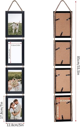 EYMPEU 10x15 Cadre Photo Noir, Lot de 2 Collage Quatre Ensemble Suspendu pour décorer le salon, la chambre, le bureau - Nail Gallerys