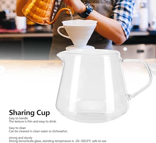 flexman Service de Thé au Lait, Thé Anti Brûlure en Verre Transparent, Pichet de Service de Thé au Lait, Tasse à Crème Transparente, Tasse en Verre Solide avec Poignée pour Boire (650 ml) - Nail Gallerys