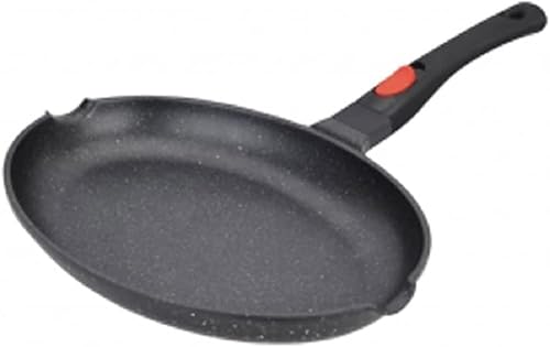 Kamberg - Poêle Poisson 35 cm - Manche Amovible - Fonte d'Aluminium - Revêtement type pierre - Tous feux dont induction - Sans PFOA - 0008009 - Nail Gallerys