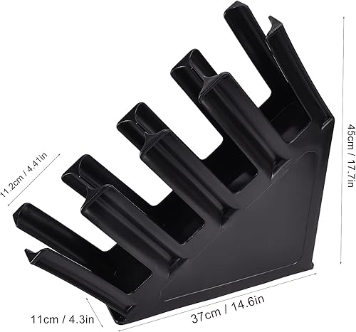 Alvinlite Porte-gobelet commercial à 4 sections inclinées pour comptoir - Distributeur de couvercle de tasse jetable pour comptoir de station de café - Plastique Noir - 11.2 x 37 x 45 cm - Nail Gallerys