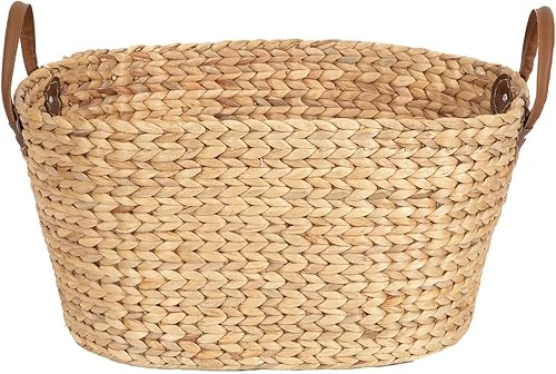 Compactor Grand Panier à Linge Belize, Jacinthe d'eau, Beige, 60 x 45 x 37 cm, RAN6826 Naturel - Nail Gallerys