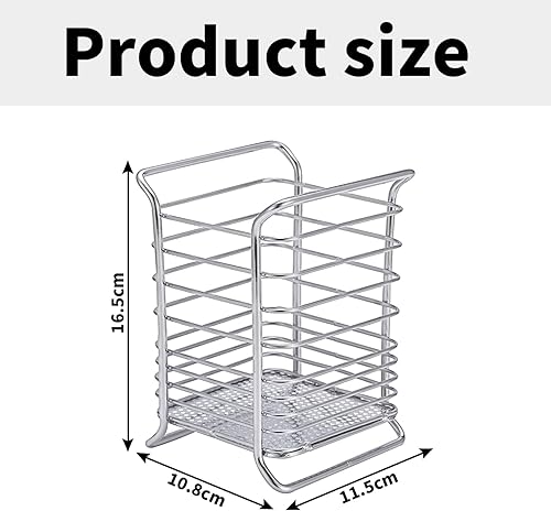 Pot Ustensiles Cuisine, Métal Porte Ustensiles Cuisine, Facile à Nettoyer Range Ustensiles Cuisine, Design Ouvert Support Ustensiles Cuisine, Respirant et Facile à Sécher Rangement Ustensiles Cuisine - Nail Gallerys