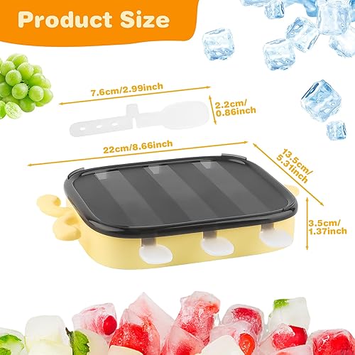 Moule a Glace, 6 Cavités Moules à Popsicle en Silicone, Moule Glace Bebe, Popsicle Moules Réutilisable, Moule Glace Bebe Silicone sans BPA, avec Batonnet DIY Sucettes Glacées Sorbet - Nail Gallerys