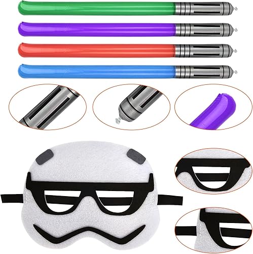 Tutamaz Starwar Décoration Sabre Laser, 16Pcs Masques and Light Sabre Bâton Balloons Anime Décoration, Calendrier de l'Avent Contenu Pour Filles et Garçons, Mini Cadeaux, Décoration - Nail Gallerys