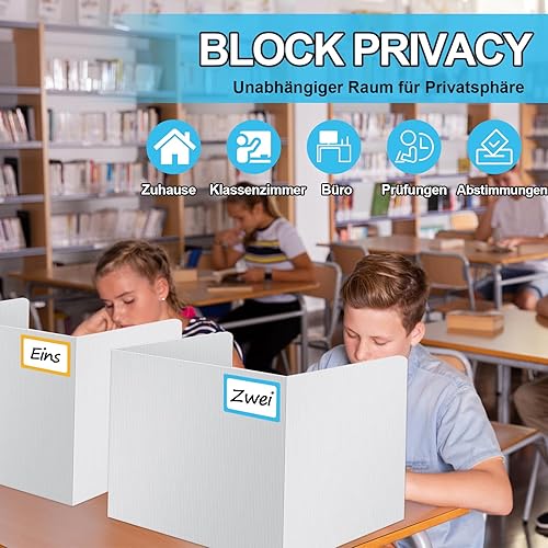 8 Pièces Séparateur de Bureau, Cloison Bureau, Panneau de Séparation de Bureau Pliable, Separateur Bureau, Séparateur de Confidentialité de Table pour L'école, Le Bureau, La Bibliothèque (8 Pièces) - Nail Gallerys