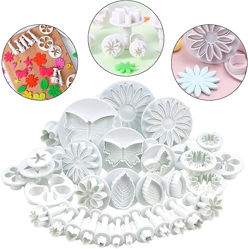 Fondant Outils Ensemble, LYQQY 33 Pièces Fondant Piston Cutter Emporte-Piece Coupeurs Et Plongeurs Ustensiles pour Décoration de Gâteau pour Décoration Sucre, Noël,Biscuit, Gteau,Blanc - Nail Gallerys