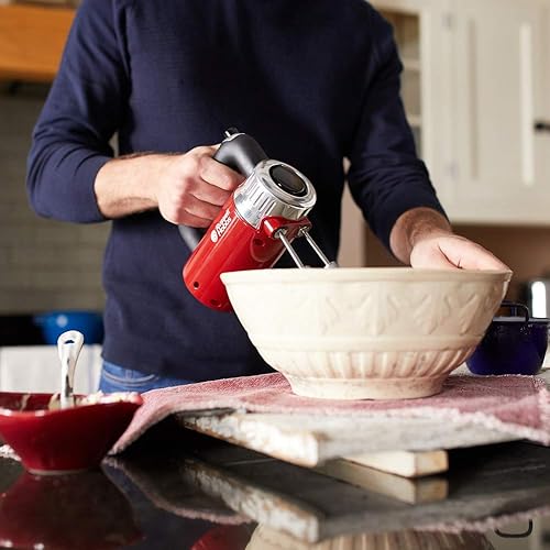 Russell Hobbs Batteur [élégant & efficace] Retro Rouge (4 vitesses + Turbo, 2 fouets en hélice + 2 crochets pétrin compatibles lave-vaisselle, poignet ergonomique, stable, rangement facile) 25200-56 - Nail Gallerys