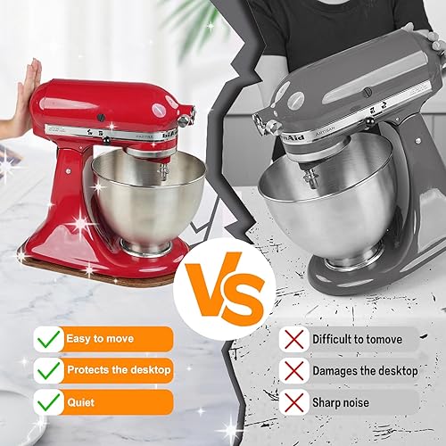 Tapis coulissant en bois compatible avec le mixeur Kitchen Aid de 6/7/8 pintes - Nail Gallerys