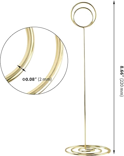 MAKTSAM Lot de 20 supports de numéro de table, 220 mm, supports de cartes dorés, supports de photo de table pour mariage, fête, restaurant, décoration de table - Nail Gallerys