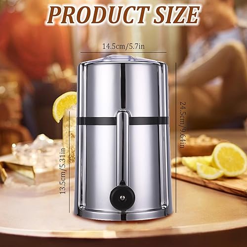 Manuel Broyeur à Glace, Machine à Glace Pilée Manivelle, Broyeur à Glace Manuel, Cocktails Slush Machine, Rasoir à Glace Portable à Manivelle avec Lames en Acier Inoxydable - Nail Gallerys