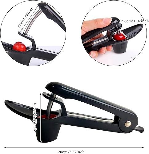 AIBAOBAO Dénoyauteur à Cerises et Olives, Dénoyauteur de Fruits avec Tige en Acier Inoxydable, Cherry Stoner, Outil de Cuisine pour Faire des Confitures et Gelées de Fruits (Noir) - Nail Gallerys