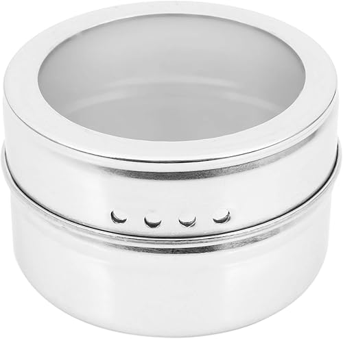Qerwsdty R Lot de 6 boîtes à épices avec couvercle transparent aimanté en acier inoxydable - Nail Gallerys