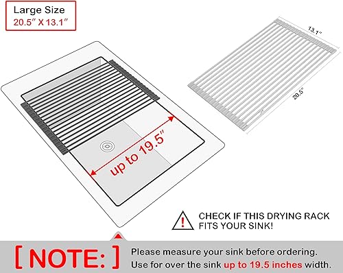 Surpahs – Égouttoir à vaisselle dépliant multifonction pour évier (gris chaud, 52 x 33,3 cm, grand) - Nail Gallerys