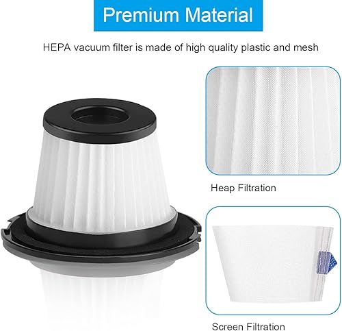 EATBALE Lot de 4 Filtres HEPA de rechange pour Moosoo K17 aspirateur, Accessoires de filtre pour aspirateur à main (4 filtres HEPA + 4 tamis + brosse de nettoyage) - Nail Gallerys