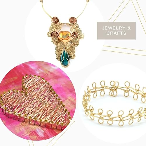 Artistic Wire Fil en Laiton résistant au ternissement, doré, Calibre 18/9,1 m - Nail Gallerys