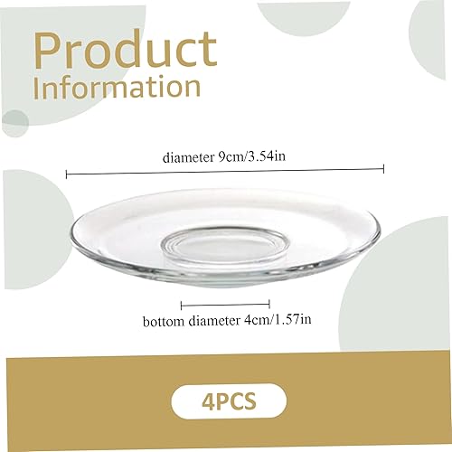 Hbbgdiy 4pcs Assiettes en Verre Transparent, de Petites soucoupes en Verre Rondes de 3, 5 Pouces, Assiettes à thé lavables et réutilisables, Plats Dessert et Bols collations pour la Cuisine la s - Nail Gallerys