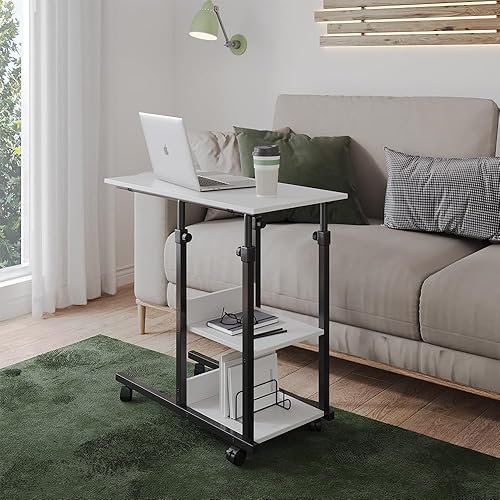 Vicco Table de Salon Liam, Blanc, 89 x 40 cm avec roulettes - Nail Gallerys