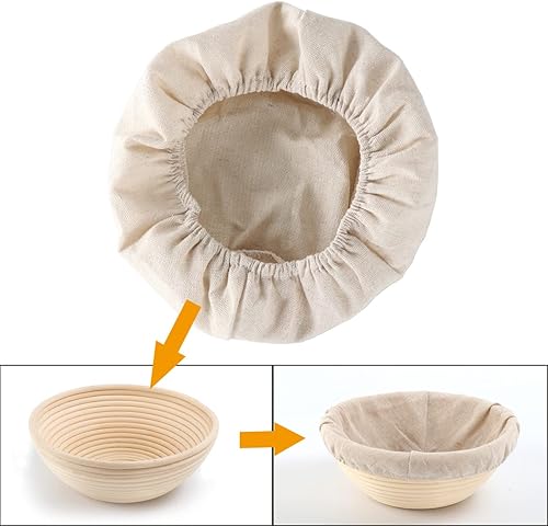 Lot de 6 paniers à pain en rotin pour panier de cuisson à pâte - Tissu résistant au levain et aux banetons - Panier de fermentation en lin pour fournitures de pâtisserie (ovale de 26 cm) - Nail Gallerys