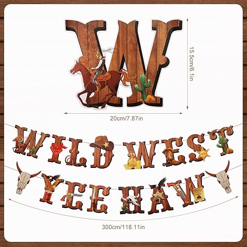 Décorations de Fête de Cow-Boy Western, Wild West Bannière avec Tourbillons Suspendus Yee Haw Bannière Thème Western Décor de Fête Rodéo pour Garçons Fournitures de Fête d'Anniversaire - Nail Gallerys