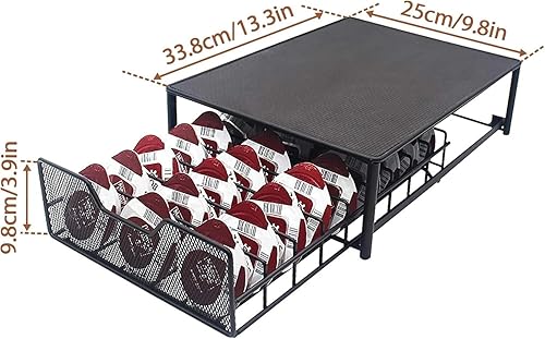 Porte-capsules Nespresso compatible avec les capsules Tassimo, rangement pour 54 capsules de café pour machine à capsules, tiroir à capsules, distributeur de capsules en métal - Nail Gallerys