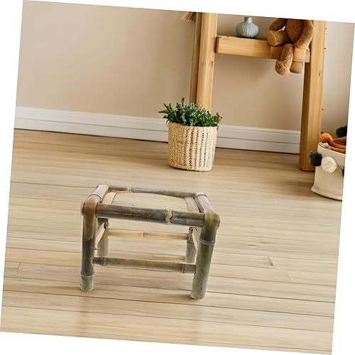 Mikinona Tabouret en Bambou Rustique, Meuble en Bambou Fait À La Main, Repose-Pieds Naturel, pour L'intérieur Et L'extérieur, pour La Maison, Le Jardin, Le Balcon - Nail Gallerys
