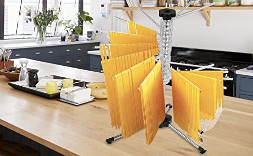 Séchoir à Pâtes Fraîches Pâtes Support Étendoir Pliable Pâtes Machine Séchage pour Pâtes Jusqu'à 2 kg Séchoir à Spaghetti avec 16 échelons Extensibles Cuisine Laminoir Accessoires - Nail Gallerys