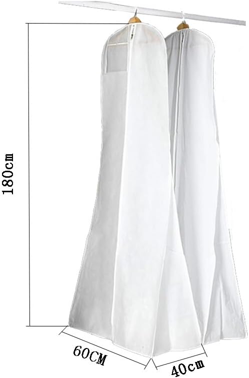 Housse de protection pour robe de mariée, 180 cm, respirante, étanche à la poussière, pour robes de mariée, robes de soirée ou manteaux longs (blanc) - Nail Gallerys