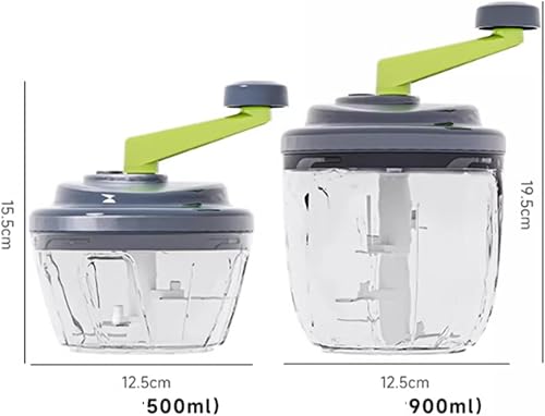 SPXTOM Hachoir à ail Multifonction Coupe-Oignon, Presse-ail Manuel avec poignée, for oignons, ail, poivrons, Carottes, Gingembres, Fruits, 500-900 ML(12.5 * 19.5cm) - Nail Gallerys