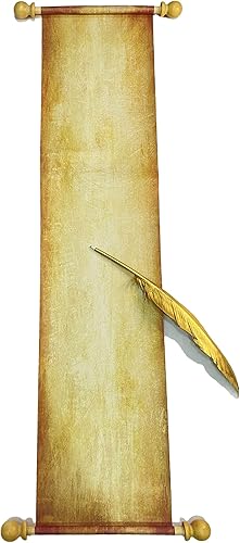 MiraShine Papier à voluter vierge avec tiges en bois 21,6 x 91,4 cm pour écriture, vœux de mariage, invitation, accessoires, cosplay, festivals de la Renaissance, liste coquine ou belle - Nail Gallerys