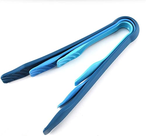 Pinces de Cuisine Professionel Pince BBQ,Barbecue Ustensile de Cuisine en INOX, Idéal pour Servir avec Silicon Chefs, Pince pour Rôti,Viande Grillée, Patisserie,Biscuit - 3 Pack Bleu - Nail Gallerys