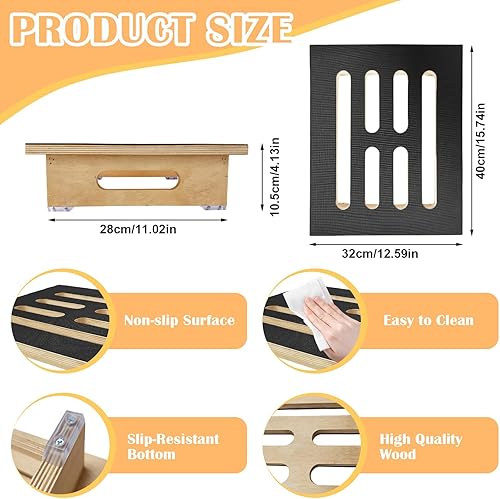 MeYuxg Marche Pied Bois avec revêtementen Caoutchouc antidérapant - Marchepied de 10 cm de Haut - Stable pour l'intérieur et l'extérieur - Nail Gallerys