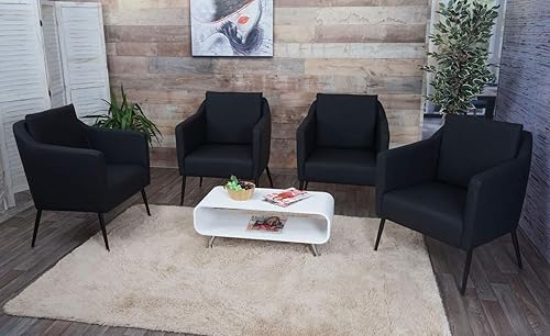 Fauteuil de Salon HWC-H93a, Fauteuil Cocktail Fauteuil Relax Fauteuil - Similicuir Noir - Nail Gallerys